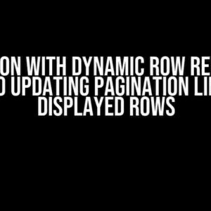 Pagination with Dynamic Row Removal: A Guide to Updating Pagination Links and Displayed Rows